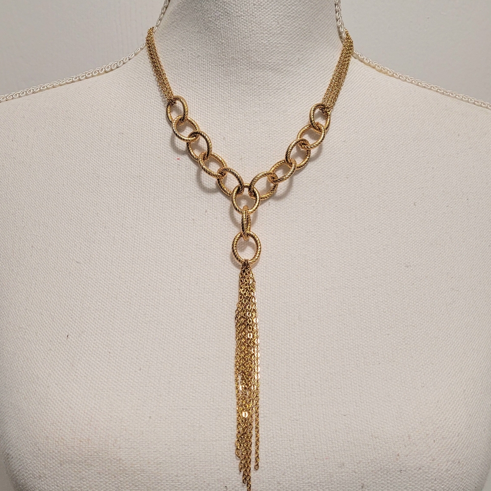 Gold Chain Tassel Necklace